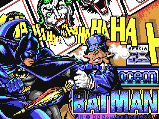 Batman the Caped Crusader title screen for Commodore 64